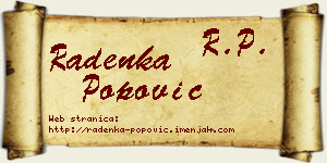 Radenka Popović vizit kartica